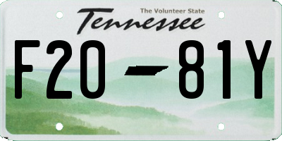 TN license plate F2081Y