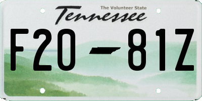 TN license plate F2081Z