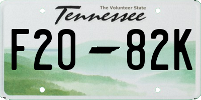 TN license plate F2082K