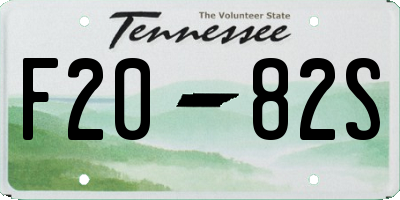 TN license plate F2082S
