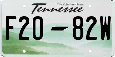 TN license plate F2082W