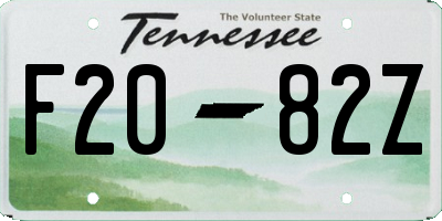 TN license plate F2082Z