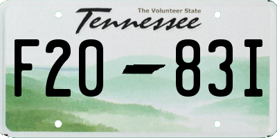 TN license plate F2083I