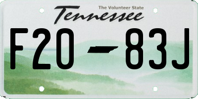 TN license plate F2083J