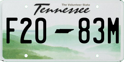 TN license plate F2083M