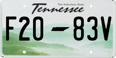 TN license plate F2083V