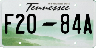 TN license plate F2084A