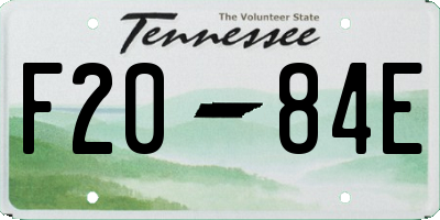 TN license plate F2084E