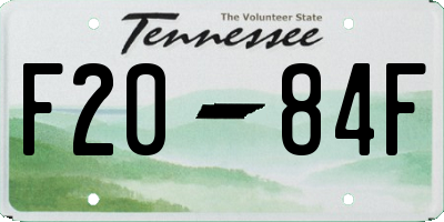 TN license plate F2084F