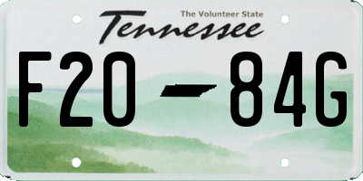 TN license plate F2084G