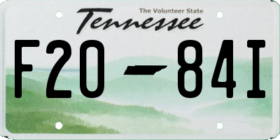 TN license plate F2084I