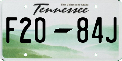 TN license plate F2084J