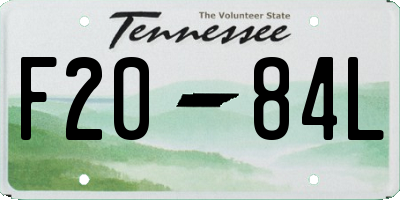 TN license plate F2084L