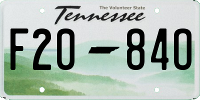 TN license plate F2084O