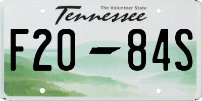 TN license plate F2084S