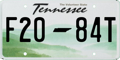 TN license plate F2084T