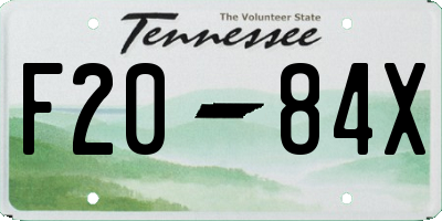 TN license plate F2084X