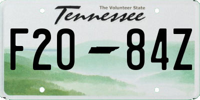 TN license plate F2084Z
