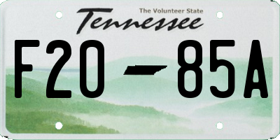 TN license plate F2085A