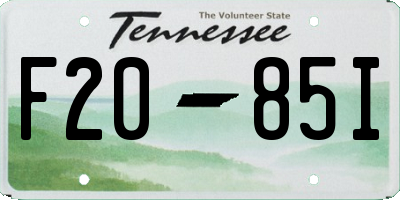 TN license plate F2085I