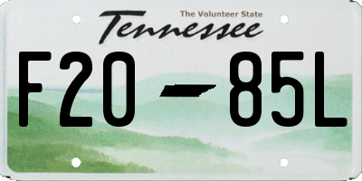 TN license plate F2085L