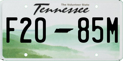 TN license plate F2085M