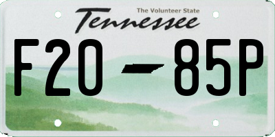 TN license plate F2085P