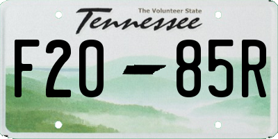 TN license plate F2085R