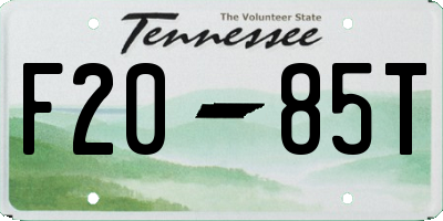 TN license plate F2085T