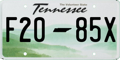 TN license plate F2085X