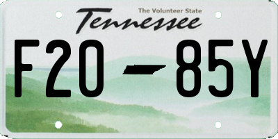 TN license plate F2085Y