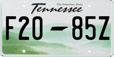 TN license plate F2085Z