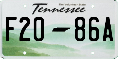 TN license plate F2086A