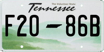 TN license plate F2086B