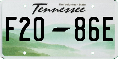 TN license plate F2086E