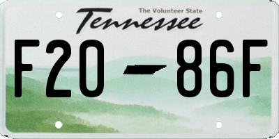TN license plate F2086F