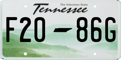 TN license plate F2086G