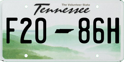 TN license plate F2086H
