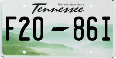 TN license plate F2086I