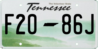 TN license plate F2086J
