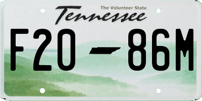 TN license plate F2086M
