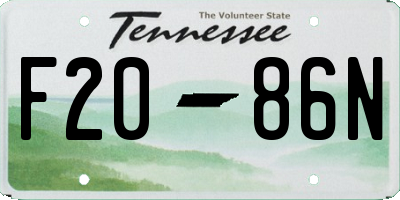 TN license plate F2086N