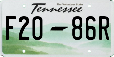 TN license plate F2086R