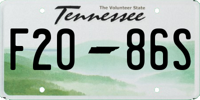 TN license plate F2086S
