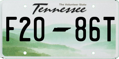 TN license plate F2086T