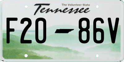 TN license plate F2086V