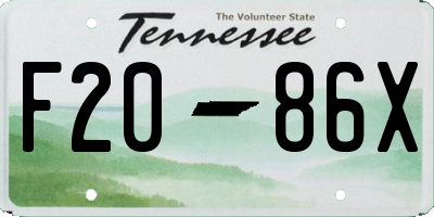 TN license plate F2086X