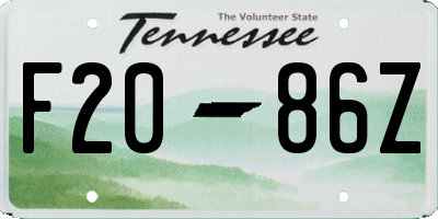 TN license plate F2086Z