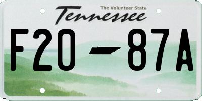 TN license plate F2087A