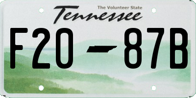 TN license plate F2087B